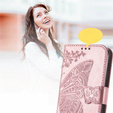 Etui z klapką do Realme 12, Butterfly, różowe rose gold