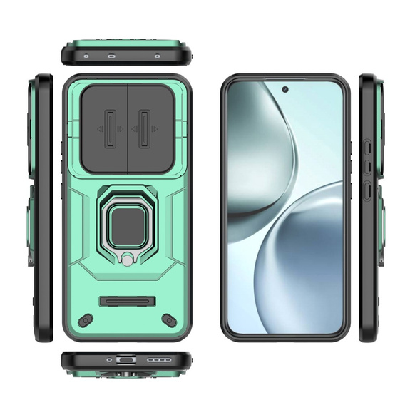 Etui pancerne do Realme 14 Pro+ 5G, CamShield Slide, zielone
