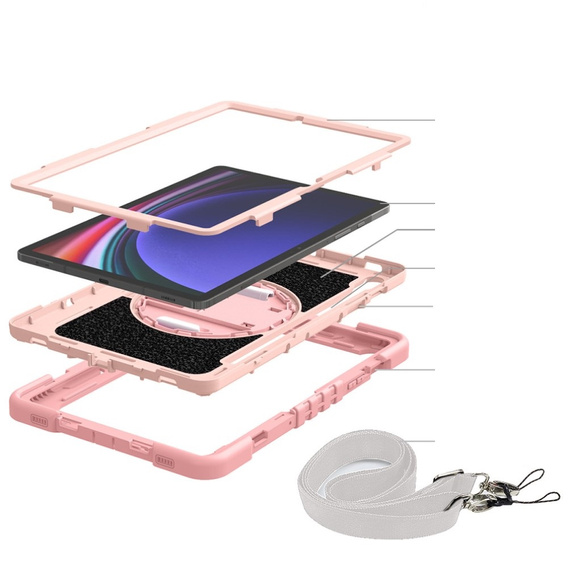 Etui do Samsung Galaxy Tab S9, Pancerne Ochronne, Różowe