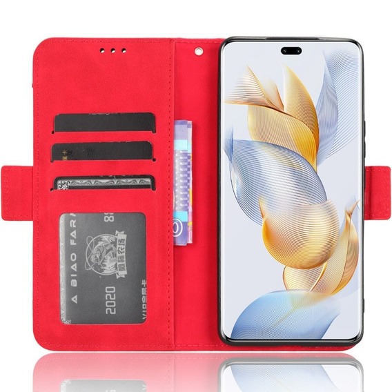 Etui z klapką do Honor 90, Card Slot, czerwone