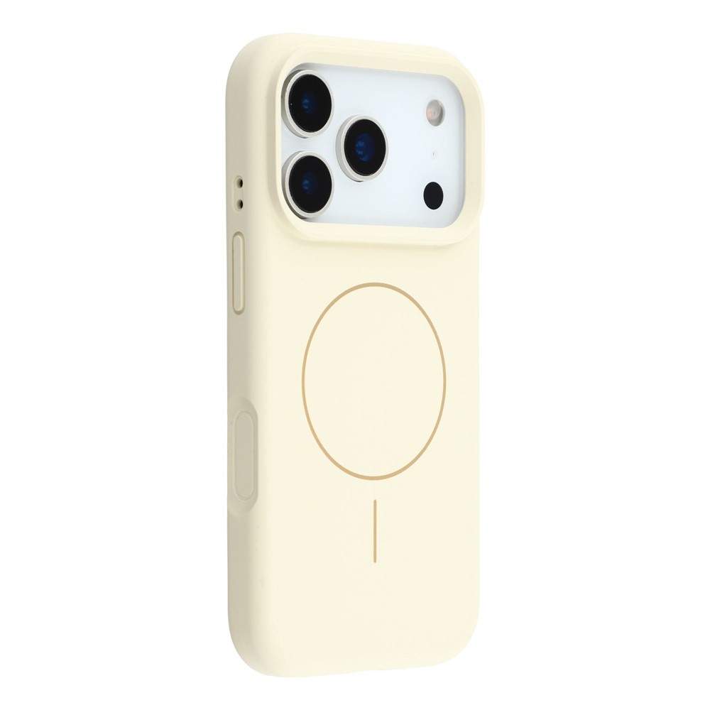 Etui silikonowe do iPhone 17 Pro - kompatybilne z MagSafe, antywstrząsowe, beżowe