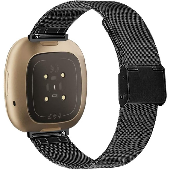 Pasek Bransoleta Milanese do Fitbit Versa 4 / Sense 2, Czarny