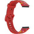 Pasek Silikonowy do Huawei Band 7, Czerwony / Wielokolorowy