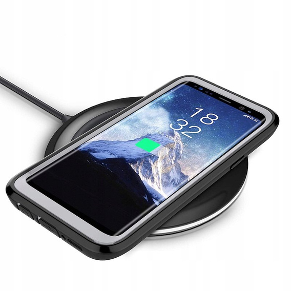 Etui do Samsung Galaxy S9, Shockproof, z folią, czarne / szare