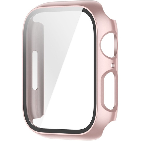 2w1 Etui + Szkło Hartowane do Apple Watch 7/8/9 41MM, Różowe złoto