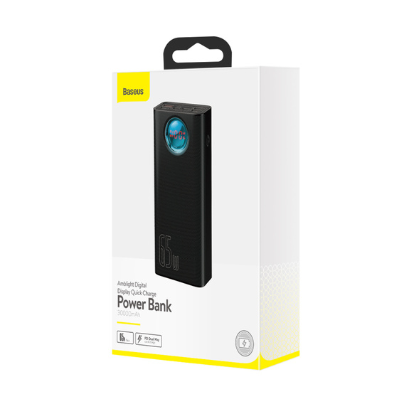 Baseus Power Bank Amblight 65W 30000mAh - Czarny