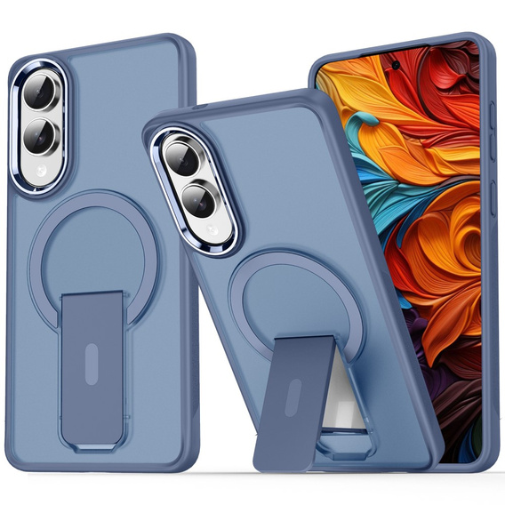 Etui do Samsung Galaxy S25 Edge, Kickstand Matt Case, do MagSafe, niebieskie