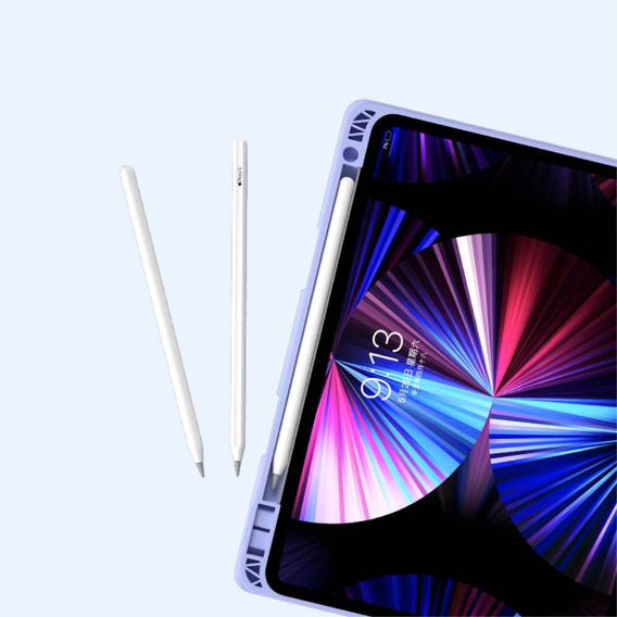 Etui z klawiaturą do iPad 10.2" 2021/2020/2019 (9/8/7 gen.) / Air 10.5" 2019 (3 gen.), Leather Pen Slot TouchPad, fioletowe