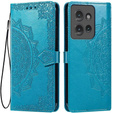 Etui z klapką do Motorola Edge 50 Neo, Mandala, niebieskie