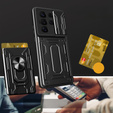 Etui z podstawką i osłoną aparatu do Samsung Galaxy S25 Ultra – czarne