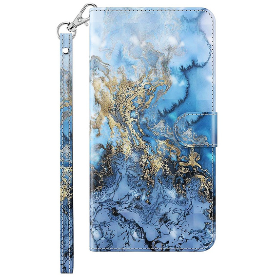 Etui z klapką do Samsung Galaxy A14 4G/5G, Wallet, Marble niebieskie