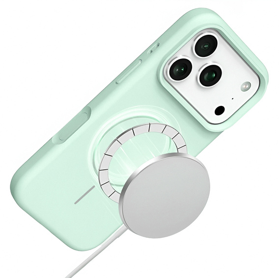 Etui silikonowe do iPhone 17 Pro Max - kompatybilne z MagSafe, antywstrząsowe, zielone