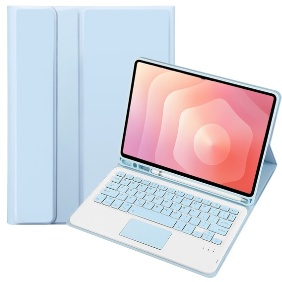 Etui z klawiaturą Bluetooth i touchpadem do Samsung Galaxy Tab S11 – niebieskie