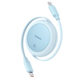 Baseus Free2Pull Mini – zwijany kabel USB‑C do USB‑C 60 W (1 m) - niebieski