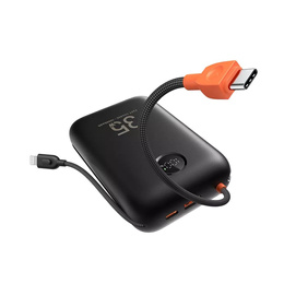 Powerbank VEGER K3 30000 mAh z wbudowanymi kablami USB-C i Lightning, PD 35W – Czarny