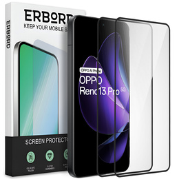 2x Szkło Hartowane do Oppo Reno 13 Pro, ERBORD 3D pełne, szybka na cały ekran