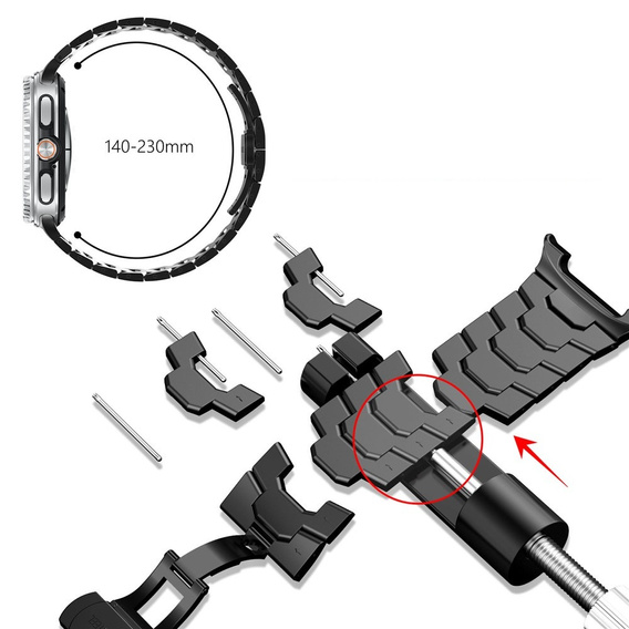 Bransoleta do Samsung Galaxy Watch 8 / 8 Classic, Czarna / Pomarańczowa