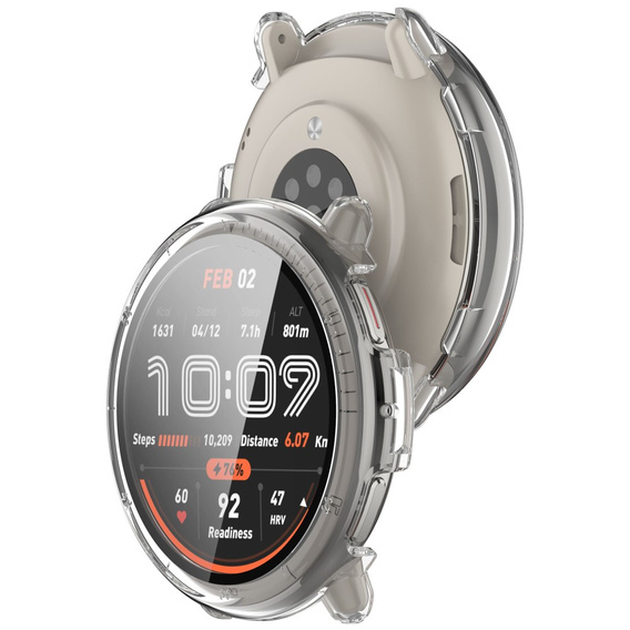 2w1 Etui + Szkło Hartowane do Amazfit Active 2, Przezroczyste