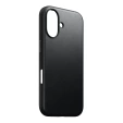 Etui skórzane do iPhone 16, ERBORD Leather MagSafe, czarne + Szkło na ekran