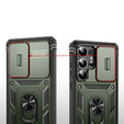 Etui do Samsung Galaxy S25 Ultra, KickStand Camera Lens, ciemnozielone