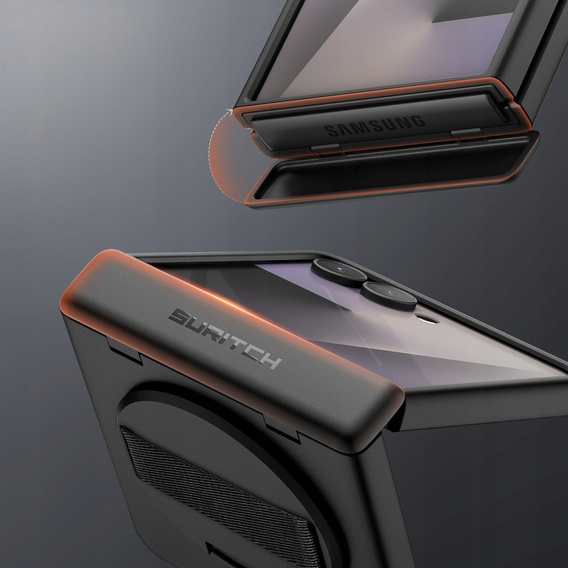Etui do Samsung Galaxy Z Flip7, Suritch, czarne