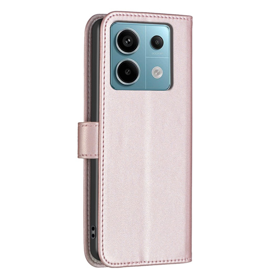 Etui z klapką do Xiaomi Redmi Note 13 Pro 4G / Xiaomi Redmi Note 14S / Xiaomi Poco M6 Pro 4G, BINFEN Wallet, różowe