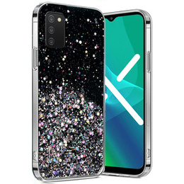 Etui do Samsung Galaxy A03s, Glittery, czarne
