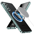 Etui z ochroną aparatu do Samsung Galaxy S24+ Plus, CamShield MagSafe, przezroczyste / zielone