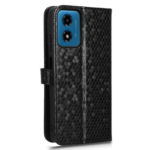 Etui z klapką do Motorola Moto G24 / G24 Power / G04, Wallet Rhombus, czarne