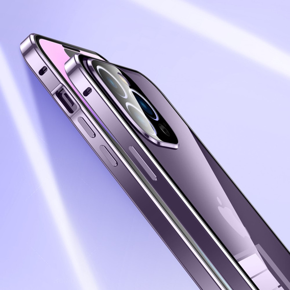 Etui do iPhone 15 Pro, ERBORD Glass Armor 360, fioletowe