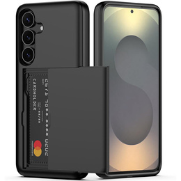 Etui do Samsung Galaxy S25 FE, Sliding Card Holder, czarne