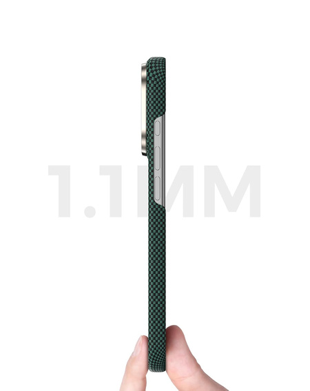 Etui BENKS Kevlar do iPhone 17 Pro, Magnetic Armor Tint 1000D 0069, do MagSafe, aktywny przycisk – zielone