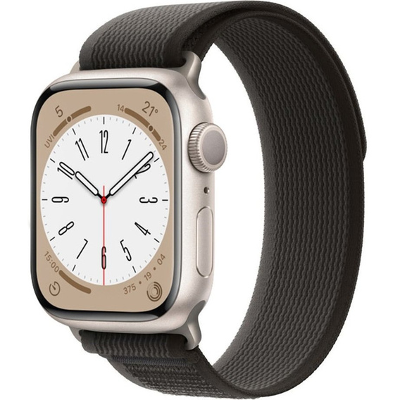Pasek Nylonowy do Apple Watch 1/2/3/4/5/6/7/8/9/10/11/SE Ultra 1/2/3 42/44/45/46/49mm, Szary / Pomarańczowy