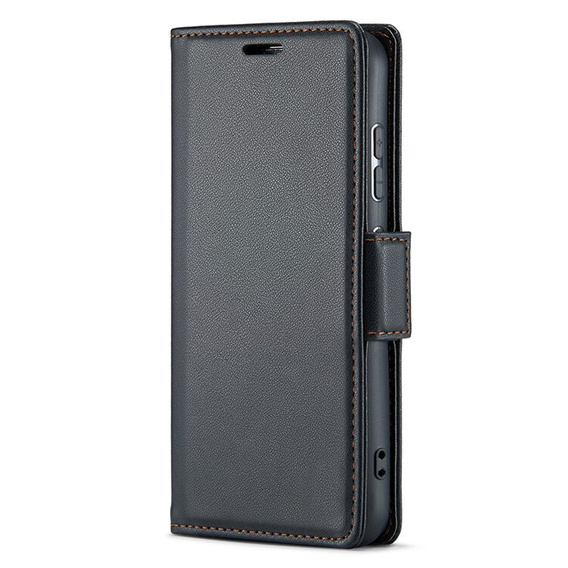 Etui do Oppo A18 4G / A38 4G, ERBORD Glossy Litchi, portfel z klapką, czarne