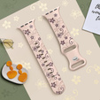 Pasek Silikonowy do Apple Watch 1/2/3/4/5/6/7/8/9/10/11/SE 38/40/41/42mm, Floral, Różowy / Fioletowy