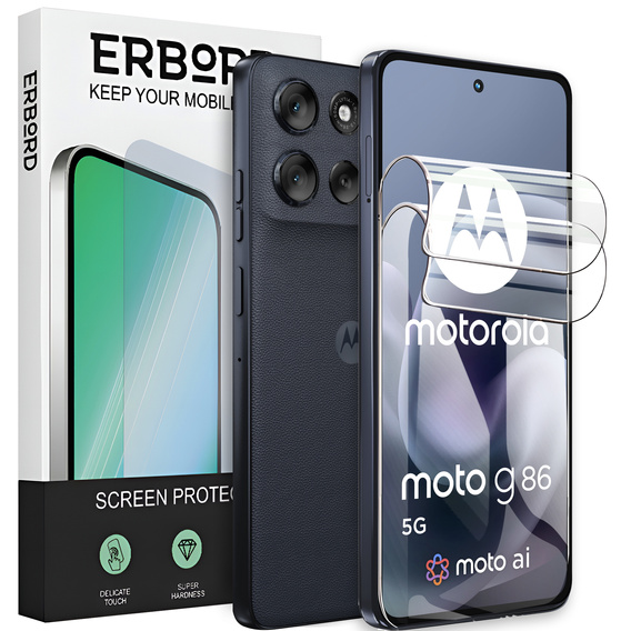 2x Folia Hydrożelowa do Motorola Moto G86 5G, ERBORD Hydrogel Foil