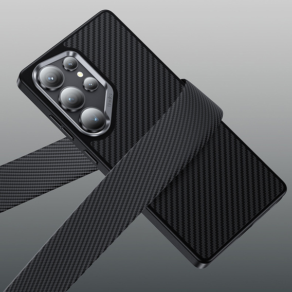 Etui BENKS Kevlar Armor PRO do Samsung Galaxy S25 Ultra, Carbon Fiber 600D A045, do MagSafe, czarne
