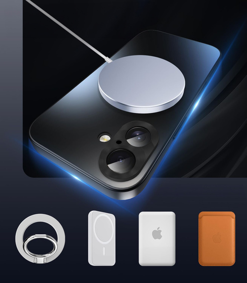 Etui do iPhone 17, ze szkłem prywatyzującym, do MagSafe – czarne