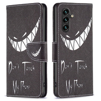 Etui z klapką do Samsung Galaxy A55 5G, Wallet, Don't Touch My Phone czarne