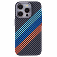 Etui do iPhone 13 Pro Max, Carbon Fiber MagSafe, granatowe