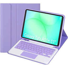 Etui z klawiaturą Bluetooth i touchpadem do Samsung Galaxy Tab A11+ – fioletowe