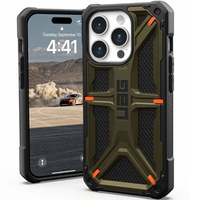 Etui Urban Armor Gear do iPhone 15 Pro, Monarch, Kevlar zielone