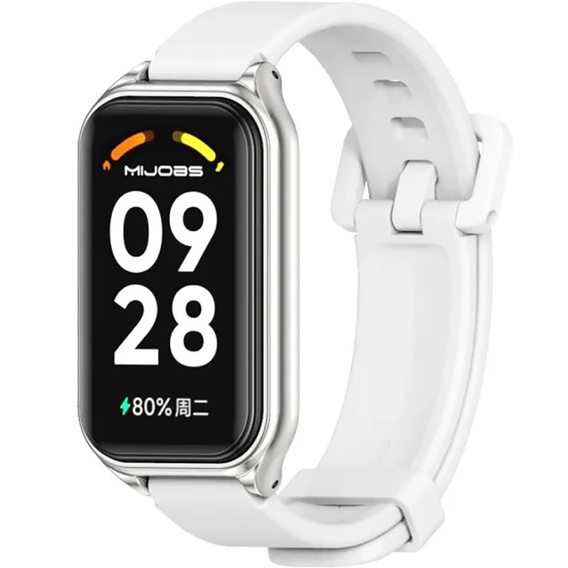 Pasek Silikonowy do Xiaomi Redmi Smart Band 2 / Xiaomi Smart Mi Band 8 Active, Biały