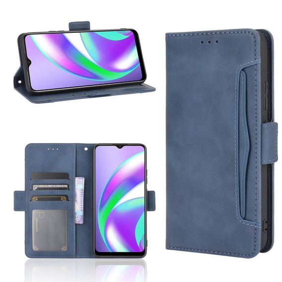 Etui z klapką do Oppo A15 / A15S, Card Slot, niebieskie