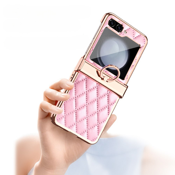 Etui do Samsung Galaxy Z Flip5 5G, Rhombus Grid, różowe
