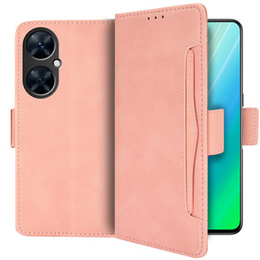 Etui z klapką do Huawei Nova 11i, Card Slot, różowe
