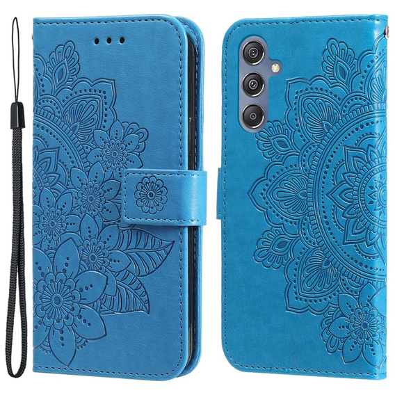 Etui z klapką do Samsung Galaxy M34 5G, Mandala, niebieskie