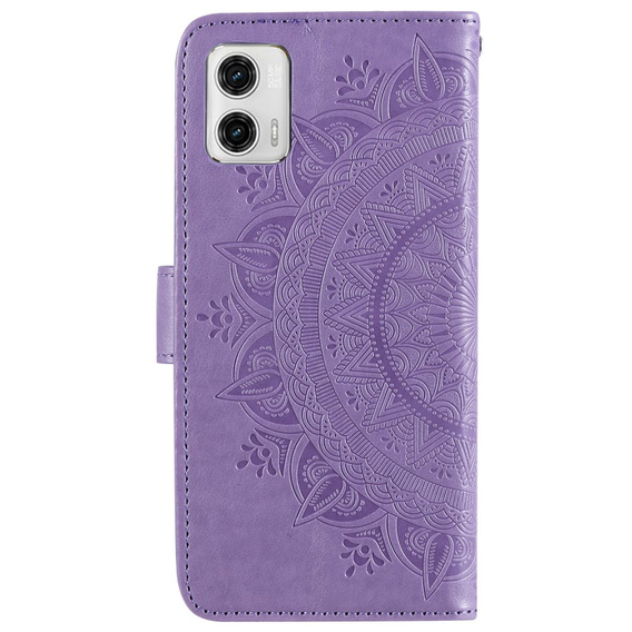 Etui z klapką do Motorola Moto G73 5G, Mandala, fioletowe