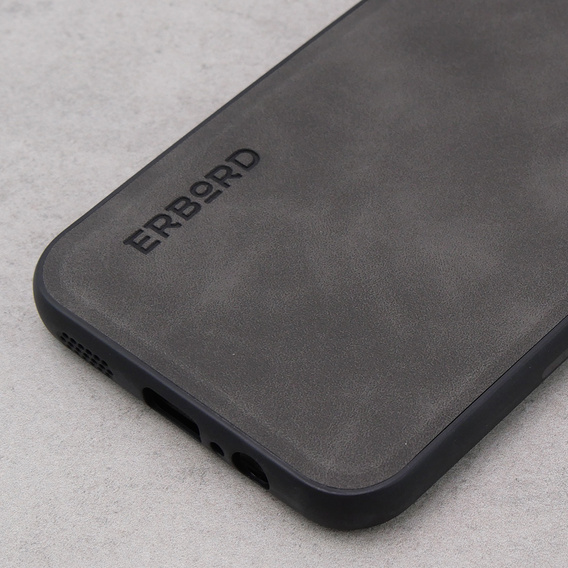 Etui do Samsung Galaxy A14 5G, ERBORD Business, z blaszką do uchwytów samochodowych, szare