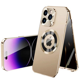 Etui do iPhone 14 Pro, Dual Glass, do Magsafe, złote